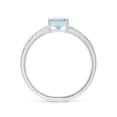 thumbnail image 2 of ANGARA Natural Square Aquamarine Crossover Shank Ring with Diamonds in 14K White Gold for Women (Size-5mm) | March Birthstone, Birthday, Anniversary, Jewelry Gift for Women | Natural Aquamarine Ring, 2 of 8