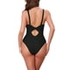 thumbnail image 3 of INSPIRAR CHIC Traje de baño de una pieza con corte en O y escote en V profundo para mujeres, control de abdomen, pequeño, negro, 3 of 5