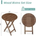 3Piece Outdoor Bistro Set, Natural Acacia Wood Folding Table and