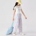 thumbnail image 5 of OGLCCG Girls' Cargo Pants Teen Kids Tie Dye Elastic Waist Outdoor Hiking Pantgs with Pockets Casual Baggy Joggers Trousers 6-16 Years, 5 of 7