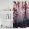 thumbnail image 3 of Red Forest Shower Curtain, Waterproof Shower Curtains for Bathroom, Mysterious Vintage Foggy Woods Tree Washable Fabric Bathtub Curtain Set Bath Decor with 12 Hooks 48"x72", 3 of 8