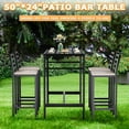 thumbnail image 4 of Gaonala 5 Piece Outdoor Patio Bar Set 50" Rectangular High Top Table with 4 Cushioned Stools Metal for Poolside Backyard(Black）, 4 of 7