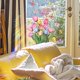 thumbnail image 1 of Etiqueta adhesiva para ventana de primavera y verano, calcomanía para ventana con flor de mariposa y tulipán para suministros de fiesta en casa, escaparate de tienda, exhibición de vidrio, 1 of 5