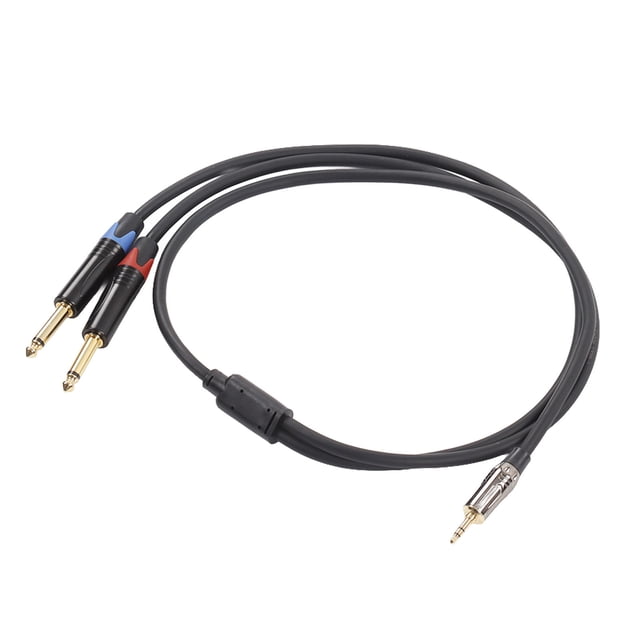 Cable estéreo macho TS de 3,5mm y 1/8 pulgadas a doble de 6,35mm y 1/4 pulgadas, Cable estéreo de 1/4 a 1/8 para mezclador amplificador de 1m/3,3 pies