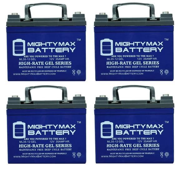 12V 35AH GEL de Remplacement Battery compatible avec Minn Kota Sevylor Marine - Pack de 4