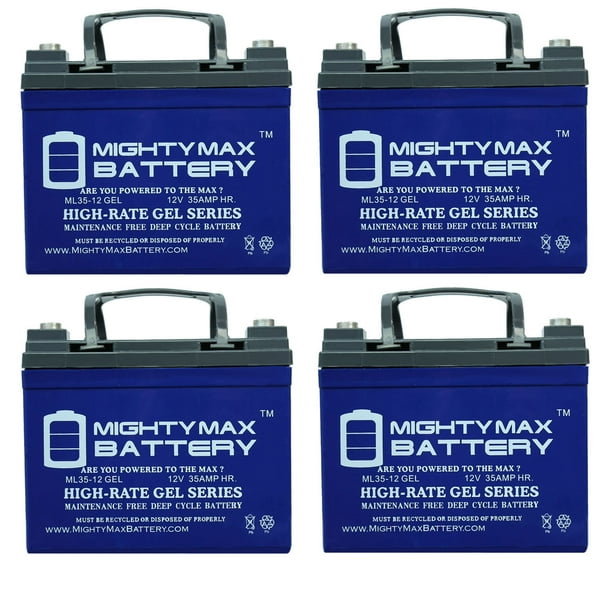 12V 35AH GEL Battery Remplace Sevylor Minn Kota Marine - Pack de 4