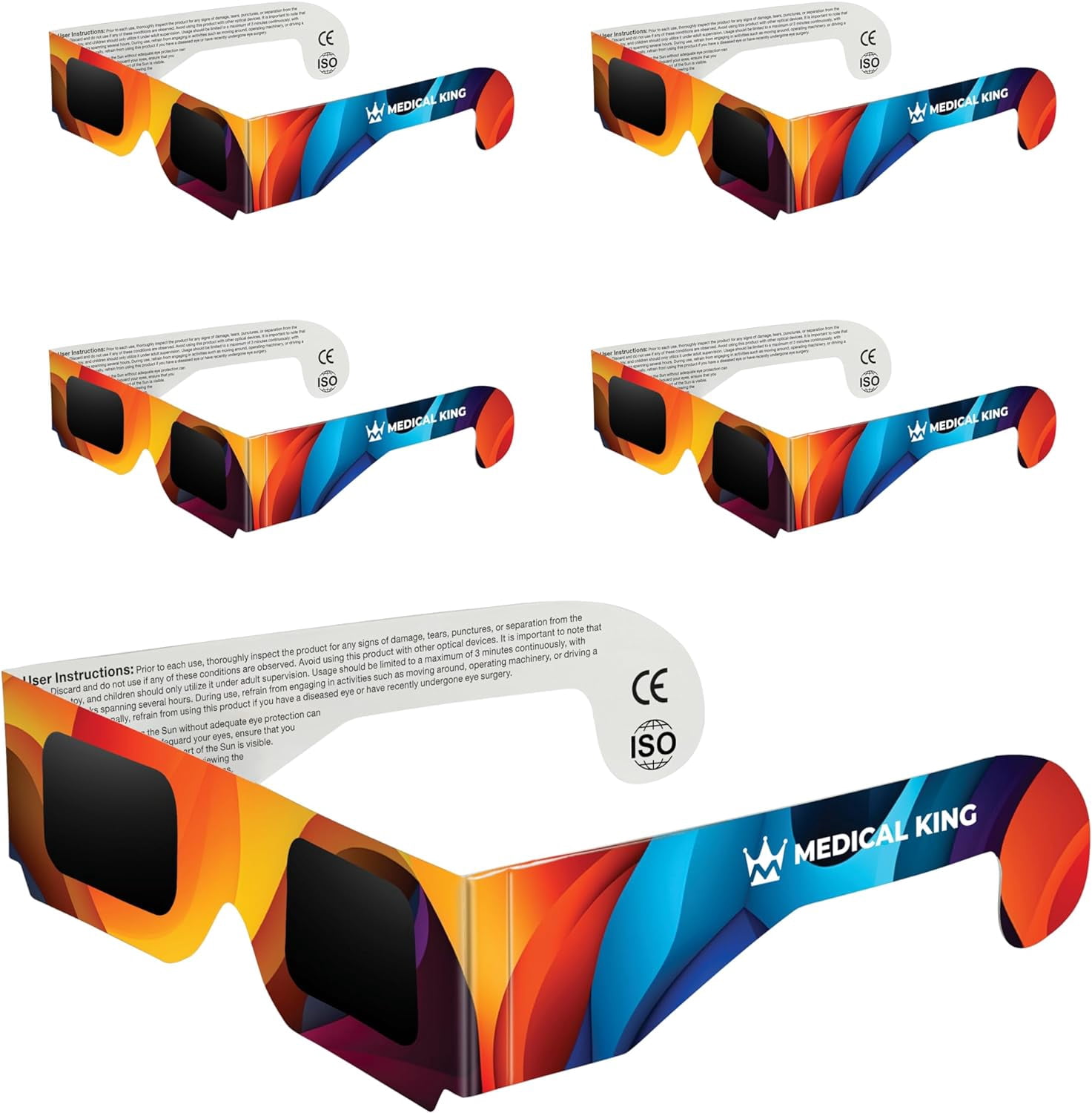 Medical King Solar Eclipse Glasses, 5 Piece