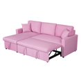 thumbnail image 6 of Pemberly Row Pink Fabric Reversible Sleeper Sectional Sofa w/ Storage Chaise, 6 of 8