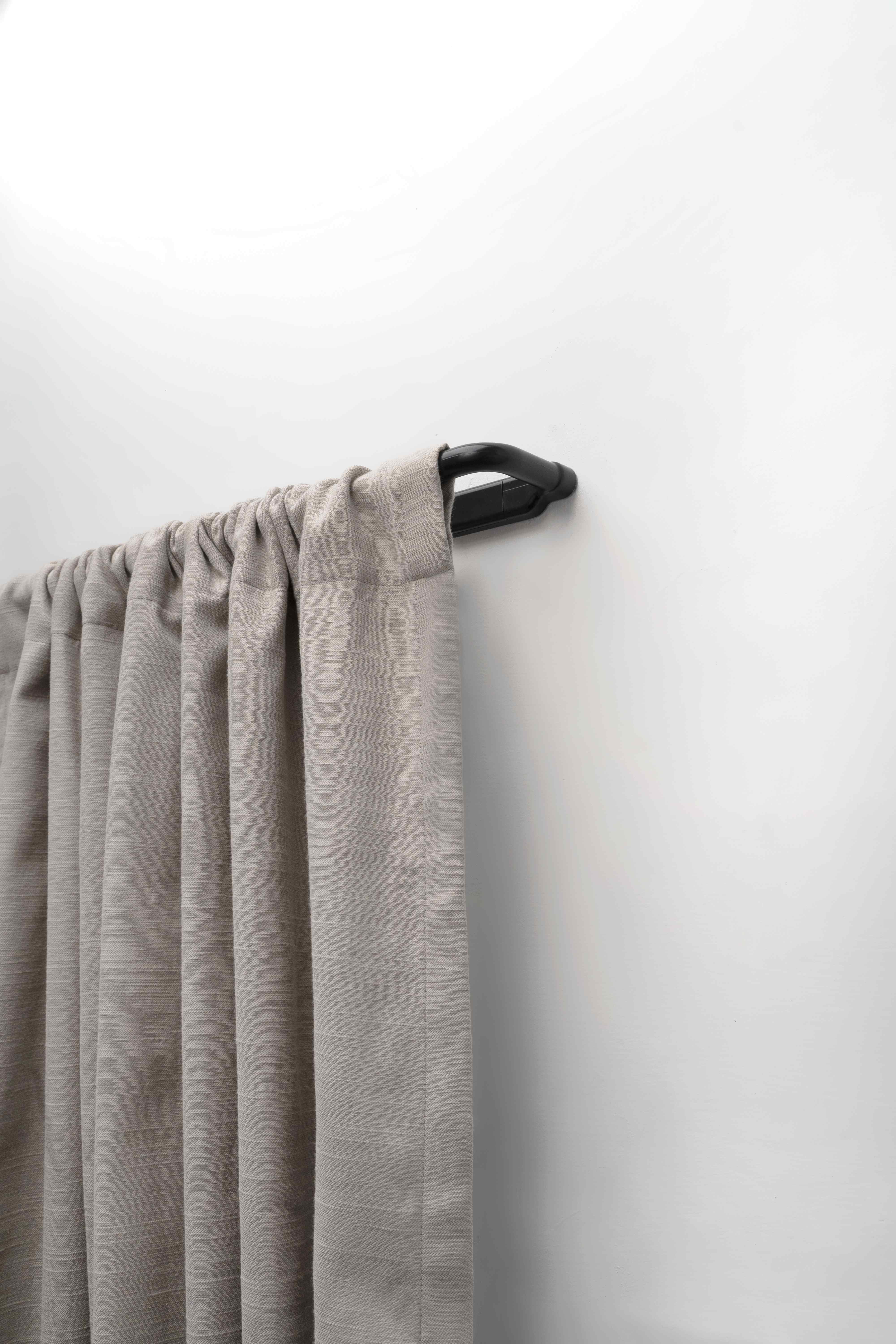 Lumi 3/4" Wraparound Curtain Rod, Black, 48"-84"