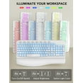 thumbnail image 4 of Wireless Keyboard and Mouse Combo - Ergonomic Wave Rechargeable Keyboard with Soft Leather Wrist Rest, RGB Backlit -White, 4 of 9