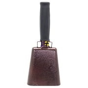 8.6 inch Brown Bell Black Handle Cowbell with Stick Grip Handle Used for Cheering at Sporting Events - Cow Bell by Stewart Trading