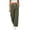 Army Green, variant on Summer Linen Pants for Women Fashion Casual Wide-Leg Loose Pants for Beach Vacation Drawstring Elastic High-Waisted Trouser with Pockets, Beige, Size S
