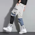 thumbnail image 2 of Pantalones de hombre Harem Hip Hop Multibolsillos Verano Multibolsillos Empalme Pantalones Cargo para Hombre Spandex Ropa Vintage Nailon Largo Emo, 2 of 5