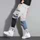 thumbnail image 2 of Pantalones de hombre Harem Hip Hop Multibolsillos Verano Multibolsillos Empalme Pantalones Cargo para Hombre Spandex Ropa Vintage Nailon Largo Emo, 2 of 5