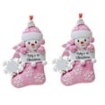 thumbnail image 1 of 2 adornos colgantes de Navidad muñeco de nieve Macarena colgante rosa, 1 of 7