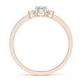 thumbnail image 2 of ANGARA Natural Classic Aquamarine and Diamond Three Stone Engagement Ring in 14K Rose Gold for Women (Size-4mm) | March Birthstone, Anniversary, Jewelry Gift for Women | Natural Aquamarine Ring, 2 of 12