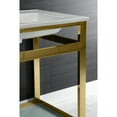 thumbnail image 2 of Kingston Brass VWP2522B2 Quadras 25" Ceramic Console Sink with Steel Base and Glass Shelf (1-Hole), White/Polished Brass, 2 of 7