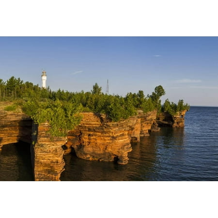 Lakeshore Collections Sandstone Cliffs, Sea Caves, Devils Island, Apostle Islands Lakeshore, Wisconsin, USA Print Wall Art By Chuck Haney ()