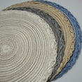 thumbnail image 3 of Round Braided Placemats Set of 4 Washable Round Placemats for Kitchen Table Dining Table 15 inch ( Blue ), 3 of 6