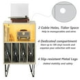 thumbnail image 4 of Hommpa Turntable Stand White Record Player Stand with Vinyl Storage and LED Light Vinyl Record Storage Cabinet Holds Up to 100 Albums Record Player Table for Living Room Bedroom Office, 4 of 9