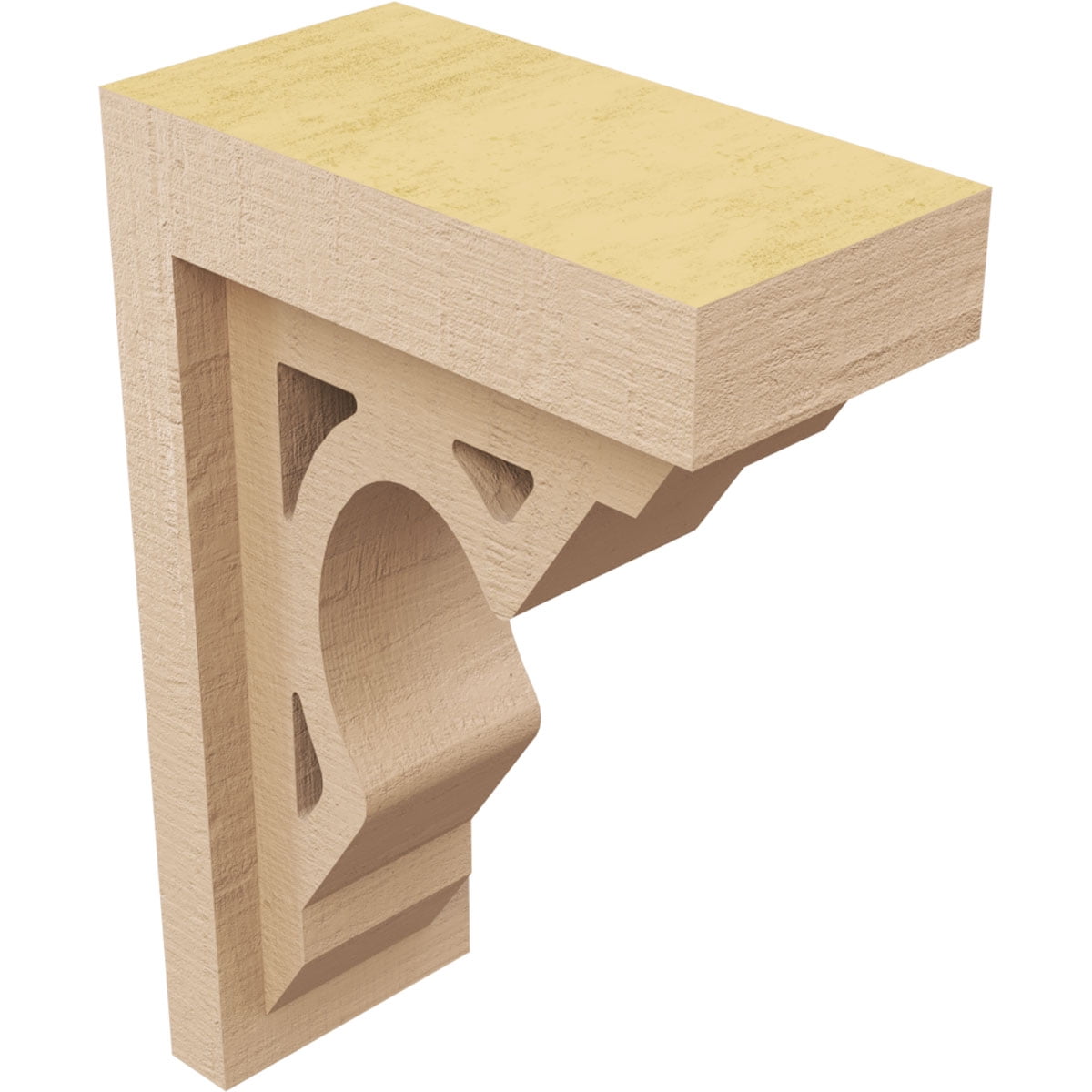3"W x 6"D x 9"H Classic Sheridan Rough Cedar Woodgrain TimberThane Corbel, Primed Tan