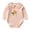 Pink, variant on Baby Girls Ruffle Bodysuit Infant Ribbed Knit Romper Jumpsuit Long Sleeve Onesie Overall Newborn Princess Outfit,Cute Bow/Peter Pan Collar Romper