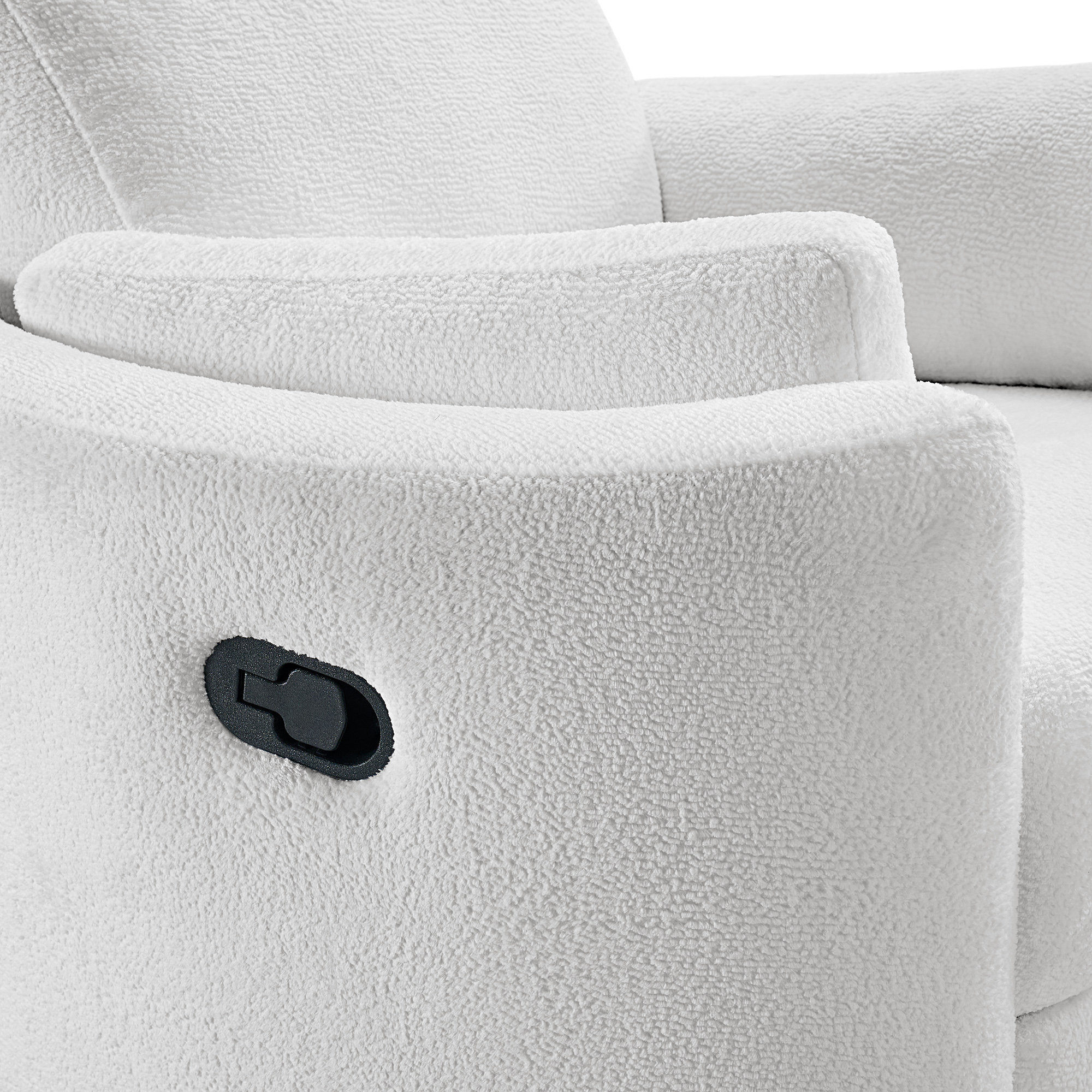Soho Baby Nottingham Upholstered Glider Recliner Rocking Chair 360° Swivel for Nursery and Living Room – Plush White​