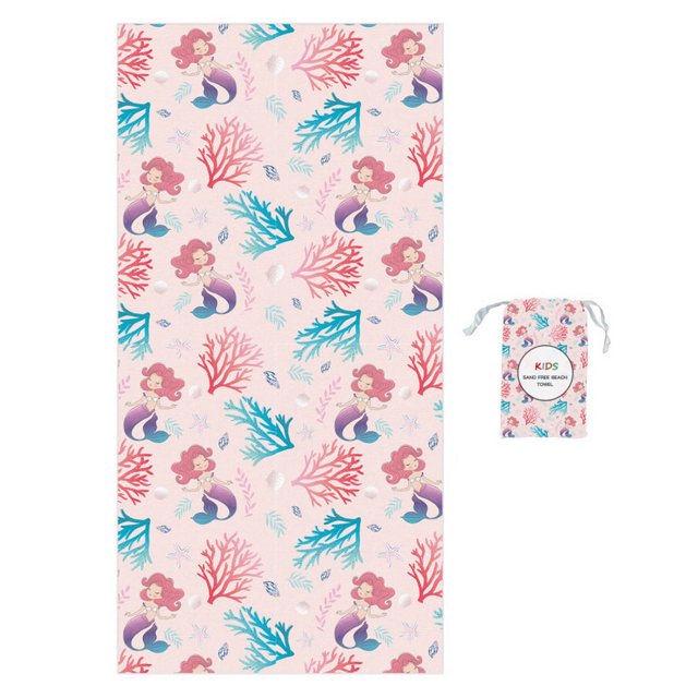 CSChome Towel Hidden Buckle Design Portable Kids Bath Towel Superfine Fiber Cartoon