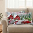 thumbnail image 2 of Christmas Outdoor Waterproof Pillow Covers, Snowman Red Truck Cardinal Barn Pine Tree Decorative Rectangle Throw Pillowcase Sofa Cushion Sham for Patio/Couch/Chair, 20"x12" 2 Pack, 2 of 8