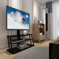 thumbnail image 2 of Hassch Modern Glass TV Stand for TVs, Entertainment Center with Mount, Black, 2 of 8