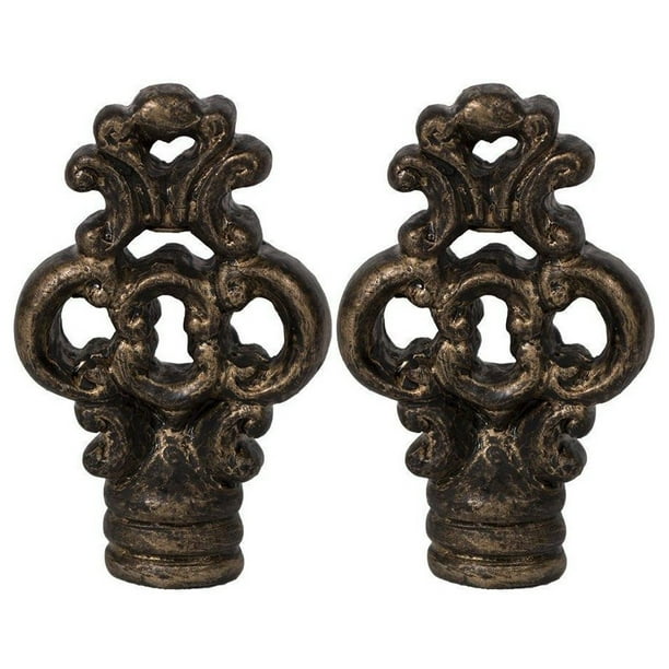 Urbanest Urbanest Set of 2 Key Lamp Finials, 2 3/8", Bronze With Gold