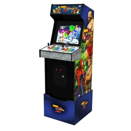 UPC: 0195570015872 | Arcade1up Marvel vs Capcom 2 Arcade with Lit Marquee and Riser