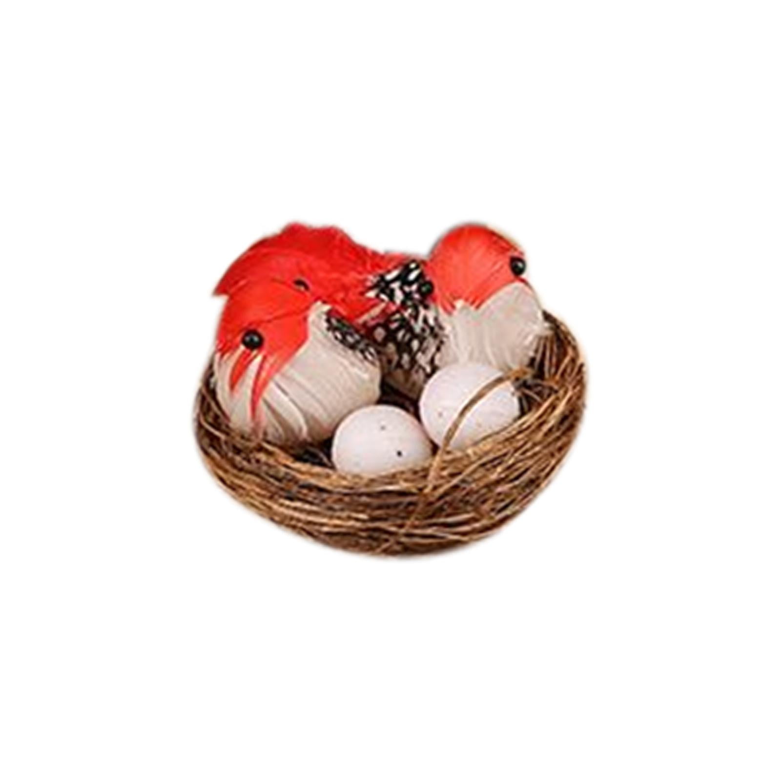 Artificial Bird Nest with Eggs Creative Lifelike Handmade Easter Bird