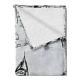 thumbnail image 2 of Grunge Soft Flannel Fleece Throw Blanket, Gondola Silhouette on Venetian Canal with I Love Venice Frame Illustration, Cozy Plush for Indoor and Outdoor Use, 50" x 60", Red Black White, by Ambesonne, 2 of 5