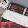 thumbnail image 4 of Designart "Red Black Rose gracefulness I" Floral Bedding Covert Set - Rose Red Traditional Bed Set With 1 Sham, 4 of 6