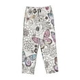 thumbnail image 4 of Goofa Vintage Butterflies Printed Soft Pajama Pants for Women, Wide Leg Comfy Casual Lounge Yoga Pants-Small, 4 of 9