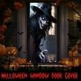 thumbnail image 6 of TanSiDing 4pcs Spooky Halloween Door Curtain - Witch Design Holiday Party Decor for Home, Bar, Nightclub - Durable Polyester Hanging Decoration, 6 of 6