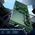 thumbnail image 4 of Magnetic Case for Samsung Galaxy Z Fold 6 Case with Kickstand & Ring Holder, [Compatible with MagSafe Charging] Slim Ultra PC Back Scratch-Resistant Military Grade Shockproof Case, Green, 4 of 14