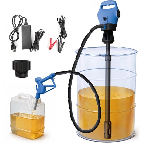 Electric Barrel Pump for DEF, AdBlue, Diesel, Water & Antifreeze, 5 GPM Drum Transfer Pump with AC/DC Power, Telescopic Tube for 55 Gallon Drum & IBC Tote