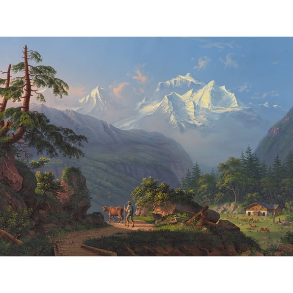 Bleuler Jungfrau Mountain Alps Switzerland Painting Extra Large XL Wall Art Poster Print