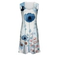 thumbnail image 5 of Viikei Women's Flowy Boho Sleeveless Dress,Women's Casual Versatile Printed V Neck Casual Sleeveless Suspender Dress Light Blue M, 5 of 5