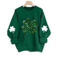 thumbnail image 2 of Ohufall St Patricks Day Shirt Women Crewneck Sweatshirt Shamrock Long Sleeve Shirt Irish Lucky Four Clover Sweater Spring Pullover Tops, 2 of 5