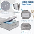 thumbnail image 4 of Underbed Storage Containers Bin with Lids (Set of 2) Large Under Bed Storage Organizer Box with Handle, Foldable Under the Storage Bags for Organizing Clothes, Shoes, Blankets, Pillows-Grey, 4 of 7