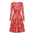 thumbnail image 3 of FKELYI Love Heart Women Dress Size L Lightweight Twirl Swing Dresses Red for Dating Breathable Twirly Skater Dress Valentine's Day Gift, 3 of 5
