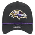 thumbnail image 2 of Men's New Era Black Baltimore Ravens Perforated 39THIRTY Flex Hat, 2 of 5