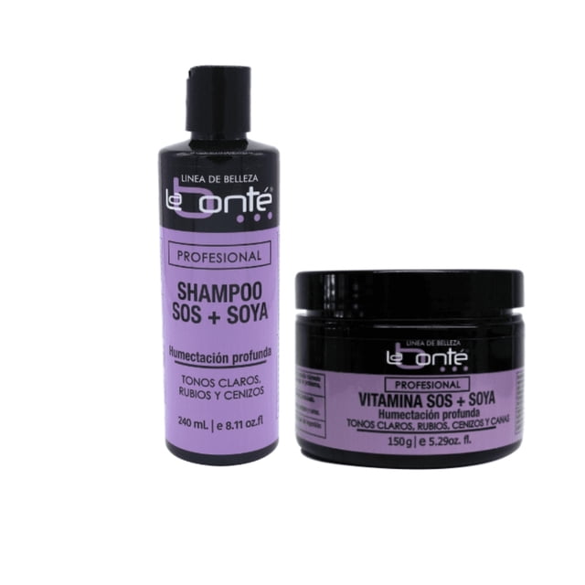 Kit para el cuidado del cabello Labonte Shampoo y vitamina para tonos rubios con soya
