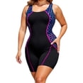 thumbnail image 2 of CHENge Multicolour Plus Size Women's Swimming Suit Rash Guard Boyleg One Piece Swimsuit Surfing Bathing Suit, 2 of 5
