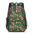 thumbnail image 2 of Football Field Green Pattern Backpack for School, Cute School Bag with Adjustable Shoulder Straps and Padded Back, 16.9"x12.6"x5.9", 2 of 5