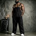 thumbnail image 2 of SJLDQY Men's Bib Overall Adjustable Straps Denim Overalls for Men Fall Winter Outdoor Casual Utility Workwear with Pockets, 2 of 5