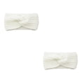 thumbnail image 2 of sweethay Diadema de invierno para mujer, Protector de cabeza de ganchillo a prueba de viento, orejeras, accesorios de peinado de estilo Simple Blanco 2Conjunto, 2 of 6